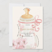 Roze Schattige Baby Fles Baby shower Kaart (Voorkant)