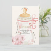 Roze Schattige Baby Fles Baby shower Kaart (Staand voorkant)