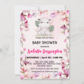 Roze Schattige baby hippo bloembloem baby shower k Kaart (Voorkant)