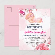 Roze Schattige Baby Meisje Roos bloemen baby showe