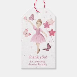Roze Schattige Ballerina Dank Je Cadeaulabel