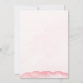 Roze Schattige beer Waterverf Baby shower Party Kaart (Achterkant)