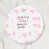 Roze schattige bloem baby shower waterverf moderne bedankjes labels (Achterkant)