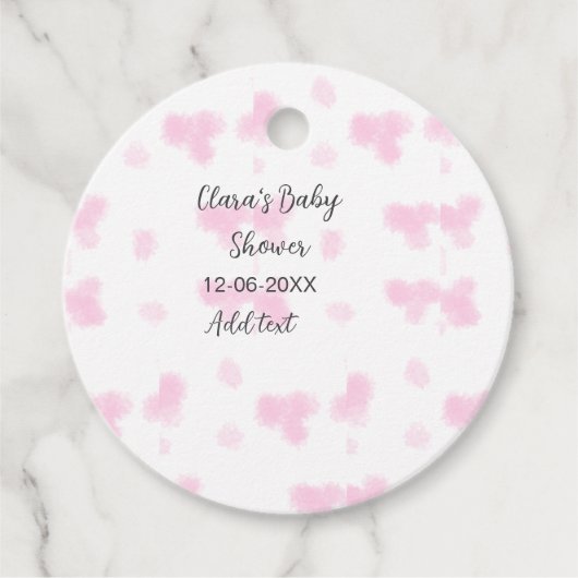 Roze schattige bloem baby shower waterverf moderne bedankjes labels (Voorkant)