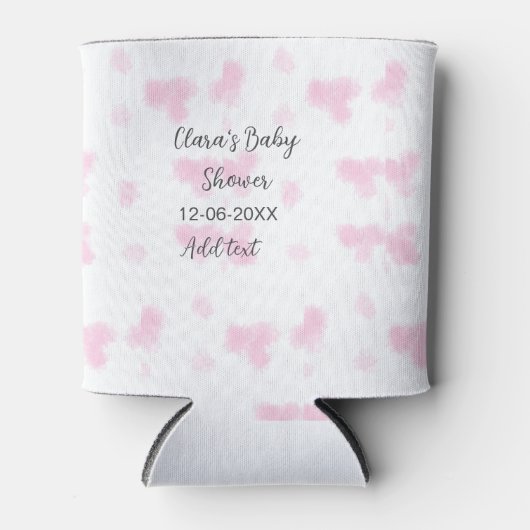 Roze schattige bloem baby shower waterverf moderne blikjeskoeler (Voorkant)