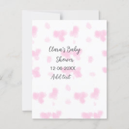 Roze schattige bloem baby shower waterverf moderne briefkaart