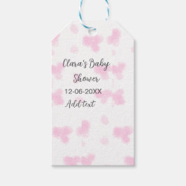 Roze schattige bloem baby shower waterverf moderne cadeaulabel