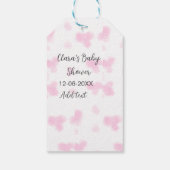 Roze schattige bloem baby shower waterverf moderne cadeaulabel (Achterkant)
