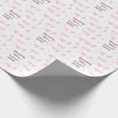 Roze schattige bloem baby shower waterverf moderne cadeaupapier (Hoek)