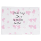 Roze schattige bloem baby shower waterverf moderne groot cadeauzakje (Achterkant)