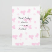 Roze schattige bloem baby shower waterverf moderne kaart (Staand voorkant)