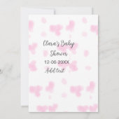 Roze schattige bloem baby shower waterverf moderne kaart (Achterkant)