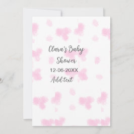 Roze schattige bloem baby shower waterverf moderne kaart