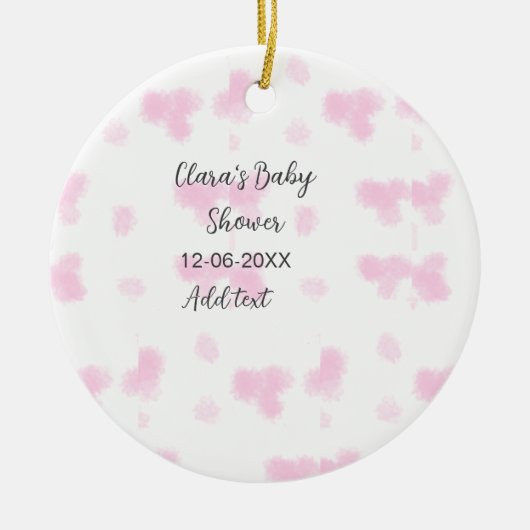 Roze schattige bloem baby shower waterverf moderne keramisch ornament (Voorkant)