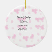Roze schattige bloem baby shower waterverf moderne keramisch ornament (Achterkant)
