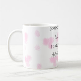 Roze schattige bloem baby shower waterverf moderne koffiemok