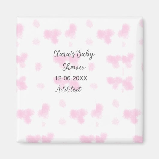 Roze schattige bloem baby shower waterverf moderne magneet (Voorkant)