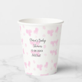 Roze schattige bloem baby shower waterverf moderne papieren bekers