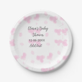 Roze schattige bloem baby shower waterverf moderne papieren bordje
