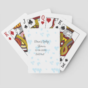 Roze schattige bloem baby shower waterverf moderne pokerkaarten
