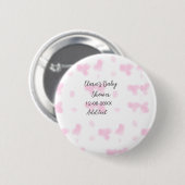 Roze schattige bloem baby shower waterverf moderne ronde button 5,7 cm (Voorkant /achterkant)