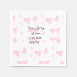Roze schattige bloem baby shower waterverf moderne servet