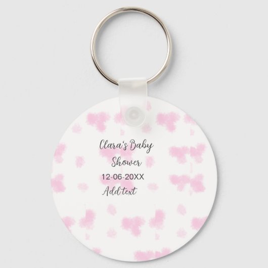Roze schattige bloem baby shower waterverf moderne sleutelhanger (Voorkant)
