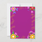 Roze schattige bloem gepersonaliseerde Flat Note K Notitiekaartje (Achterkant)