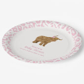 Roze Schattige Boho Holy Koe Bloemen Meisje Baby s Papieren Bordje (Gekanteld)