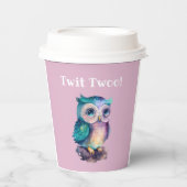 Roze Schattige Bos Bos Dierenuil Papieren Bekers (Voorkant)