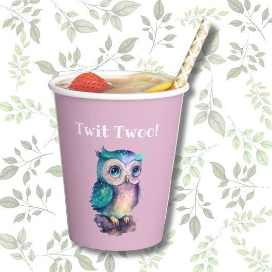 Roze Schattige Bos Bos Dierenuil Papieren Bekers