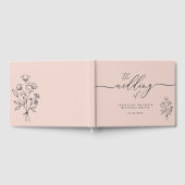 Roze Schattige Botanisch Bloemen Boeket Gastenboek (Volledig)