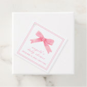 Roze Schattige Bow Girl Baby shower Bedankjes Labels (In situ)