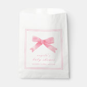 Roze Schattige Bow Girl Baby shower Bedankzakje (Voorkant)
