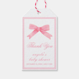 Roze Schattige Bow Girl Baby shower Cadeaulabel