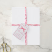 Roze Schattige Bow Girl Baby shower Cadeaulabel (Met Touw)
