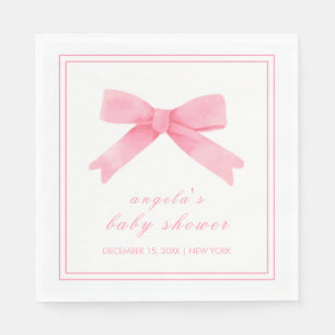 Roze Schattige Bow Girl Baby shower Servet