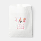 Roze Schattige Circus Carnaval Teddy Bear Baby sho Bedankzakje (Voorkant)