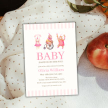 Roze Schattige Circus Carnaval Teddy Bear Baby sho