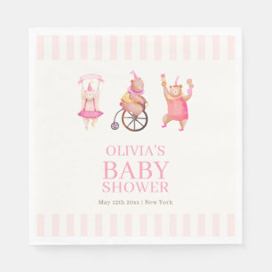 Roze Schattige Circus Carnaval Teddy Bear Baby sho Servet