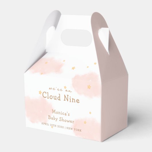 Roze Schattige Cloud Nine Meisje Baby shower Bedankdoosjes (Voorkant Zijde)