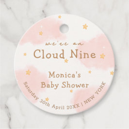 Roze Schattige Cloud Nine Meisje Baby shower Bedankjes Labels