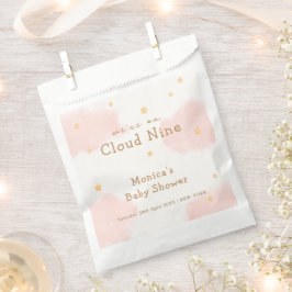 Roze Schattige Cloud Nine Meisje Baby shower Bedankzakje