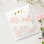 Roze Schattige Cloud Nine Meisje Baby shower Bedankzakje (Gezegeld)