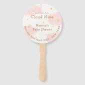 Roze Schattige Cloud Nine Meisje Baby shower Handwaaier (Voorkant)