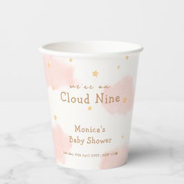 Roze Schattige Cloud Nine Meisje Baby shower Papieren Bekers