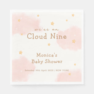 Roze Schattige Cloud Nine Meisje Baby shower Servet
