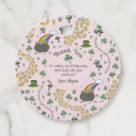 Roze, Schattige & Curvy St. Patrick's Day Bedankt Bedankjes Labels