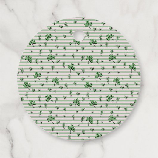 Roze, Schattige & Curvy St. Patrick's Day Bedankt Bedankjes Labels (Achterkant)