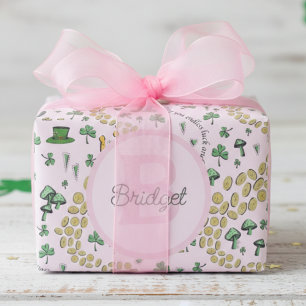 Roze, Schattige & Curvy St. Patrick's Day Tissue P Cadeaupapier